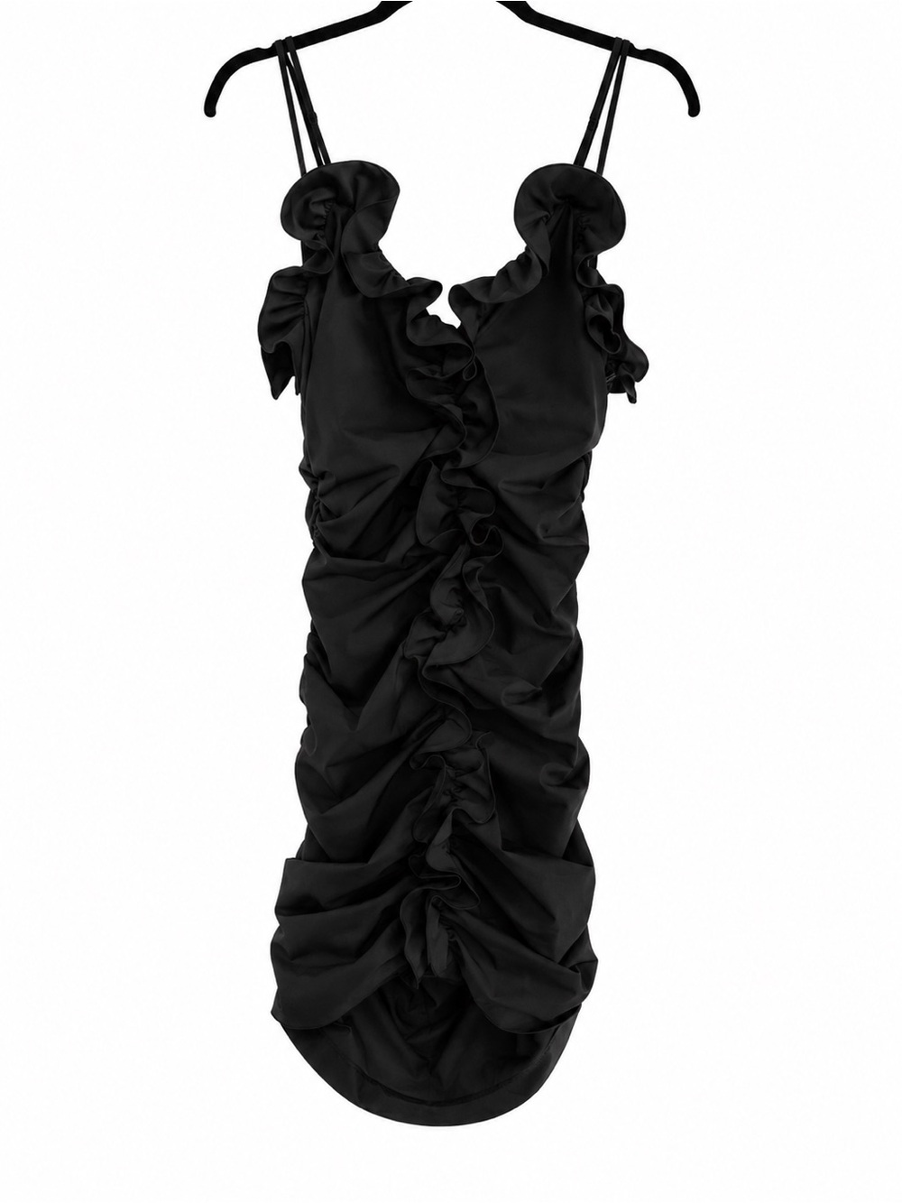 Zara Black Ruffled Mini Dress